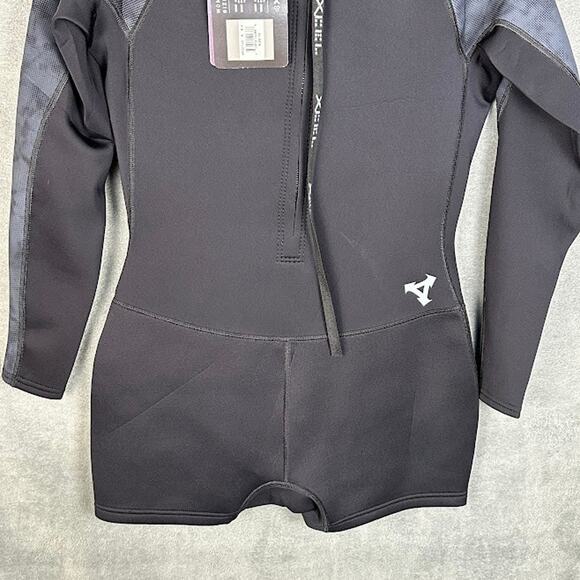 Xcel Wetsuit Womens 12 Black Axis Long Sleeve Back Zip Boy Short Spring 2MM Surf - Picture 5 of 14